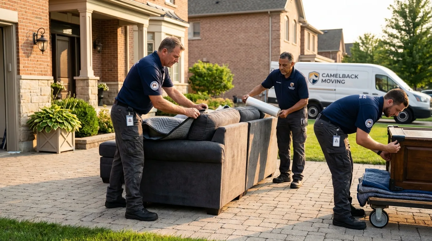 Large estate moving crew wrapping furniture in Virginia City, NV