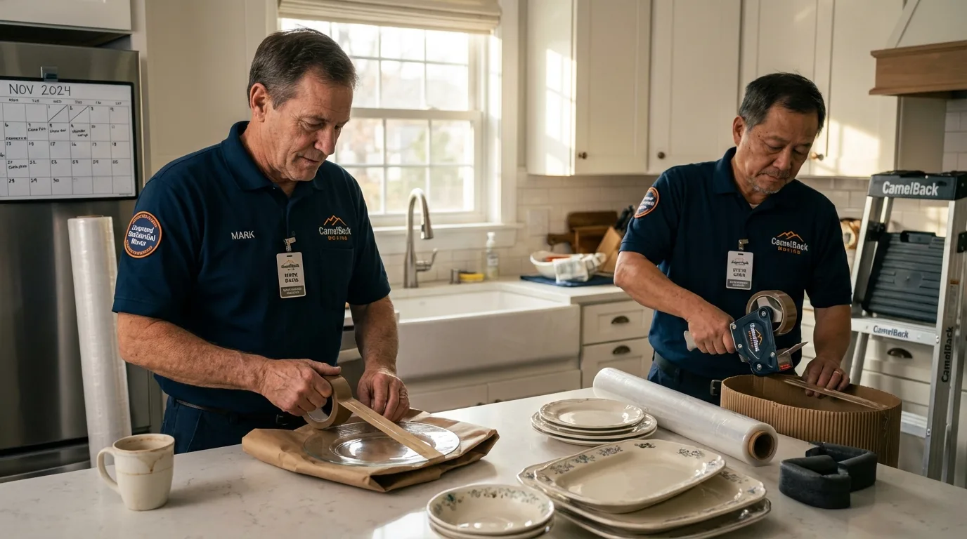 Professional crew packing kitchen dishware in Virginia City, NV